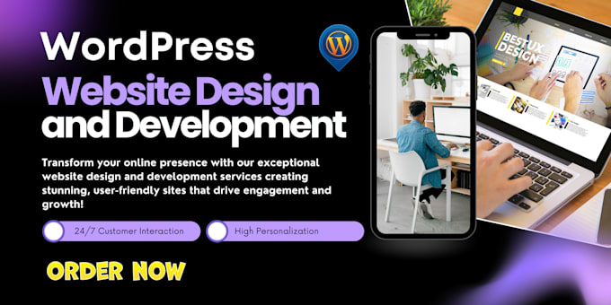 build wordpress website development, design redesign, clone, customize wordpress