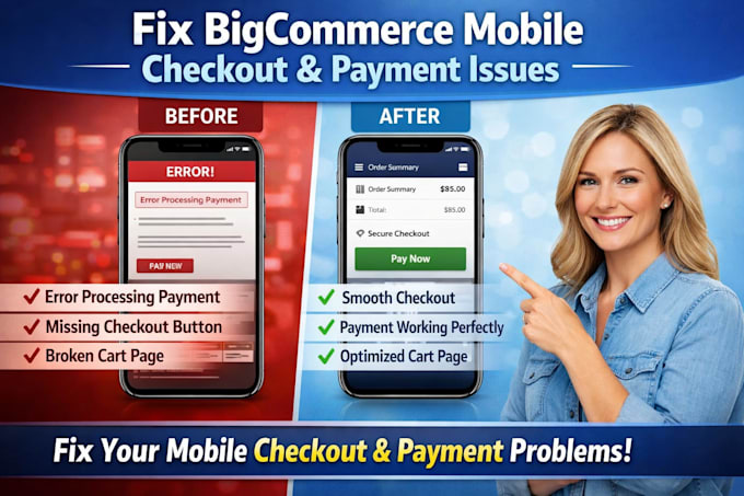fix bigcommerce mobile responsive design problem checkout cart or payment issues