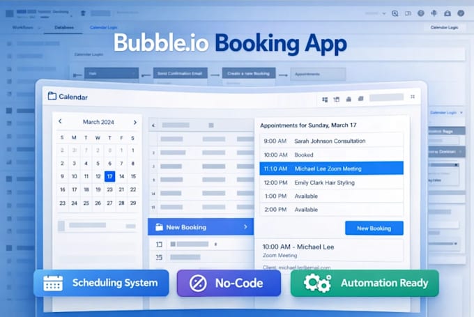 build a bubble io booking and scheduling app