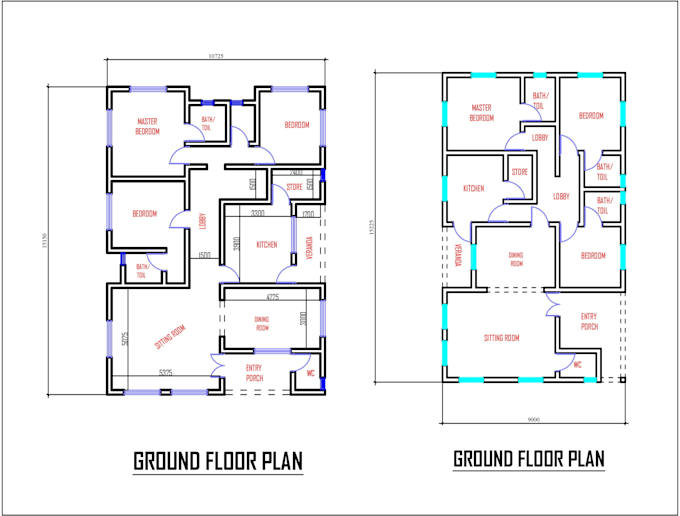 Draw autocad 2d floor plan with complete details from pdfs or hand ...