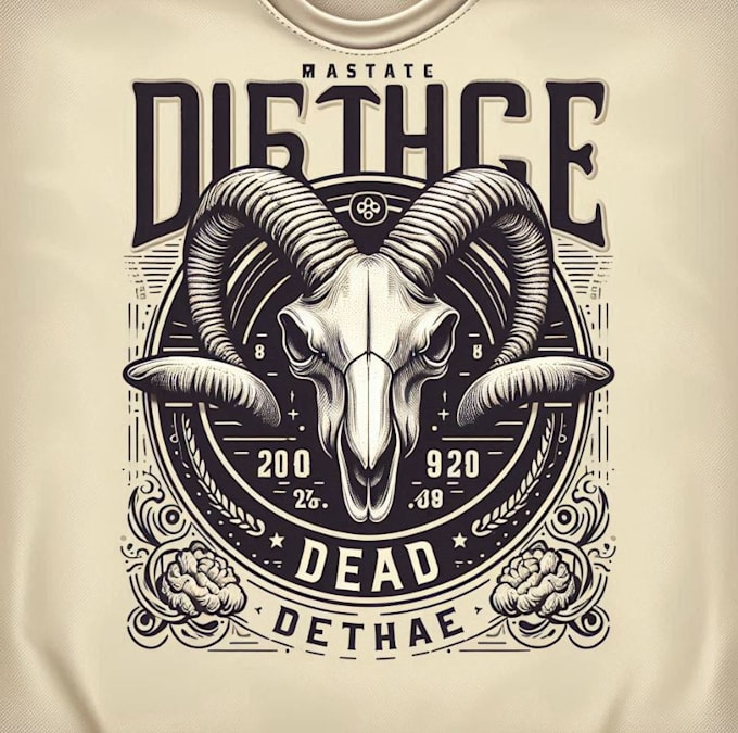 design vintage t shirt sheep logo