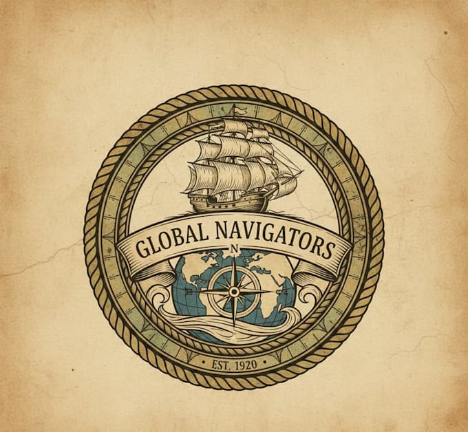 design a timeless vintage navigation logo
