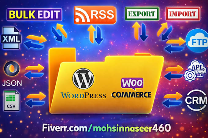 php wp woo api json rest xml cron curl product import feed rss bulk post
