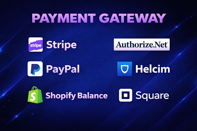 integrate payment gateway such as paypal, stripe, square
