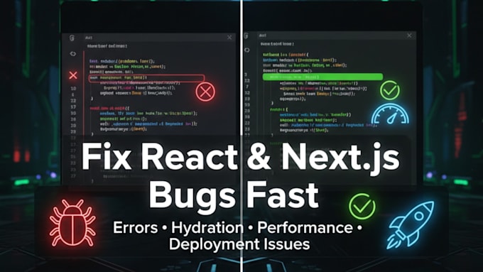 fix react or nextjs bugs, errors, and performance issues fast