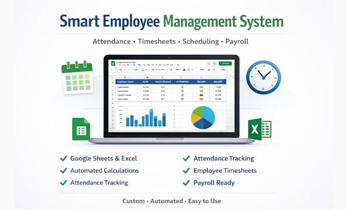 create attendance tracker,budget speadsheets,google sheets employee timesheets
