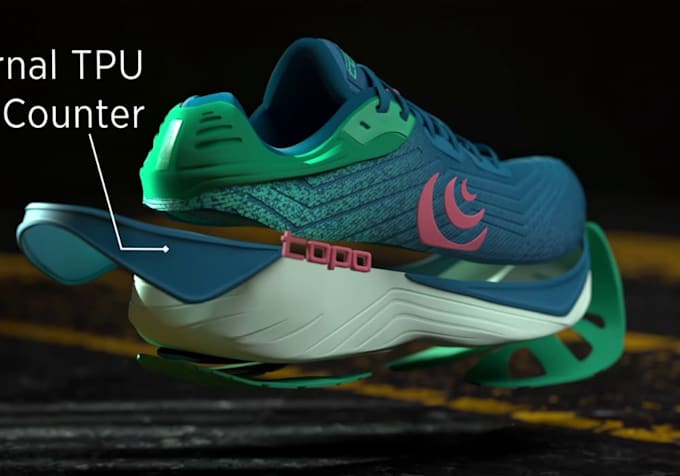 create cinematic 3d sneakers animation, 3d shoe product video 3d motion graphics