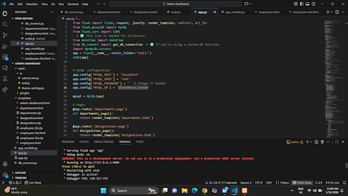 build a custom python flask crud web application with mysql
