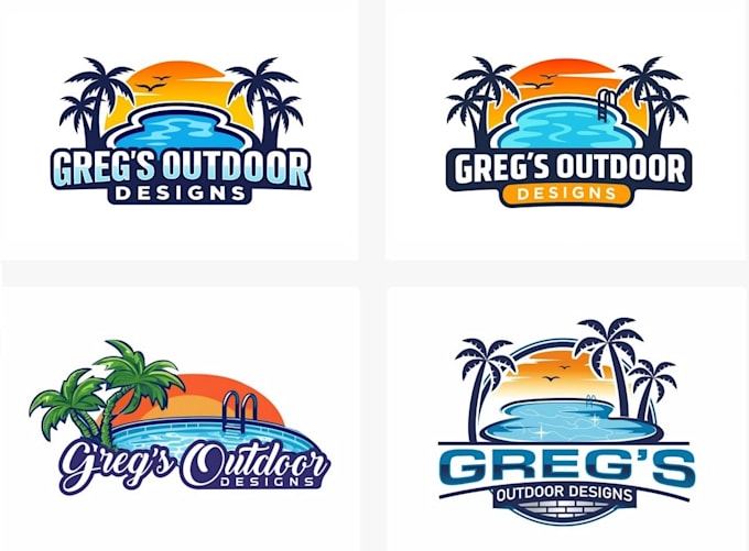 create unique pool logo design with copyright