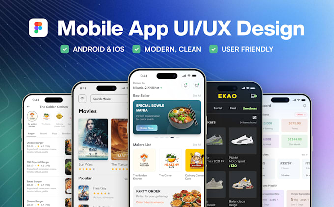 Design your mobile app ui ux using figma by Mredul_kanti | Fiverr