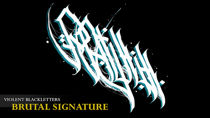 aggressive and gothic custom lettering for your brand or project