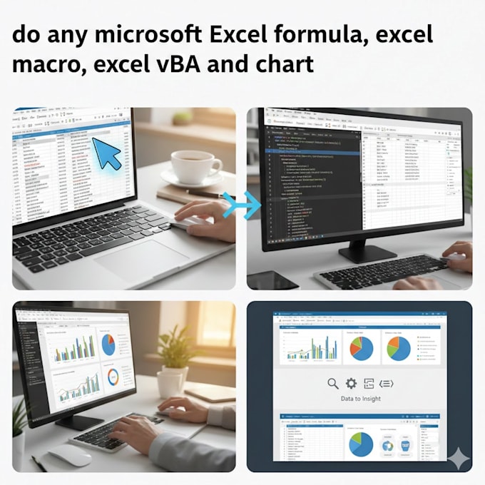 do any microsoft excel formula, excel macro, excel vba and chart