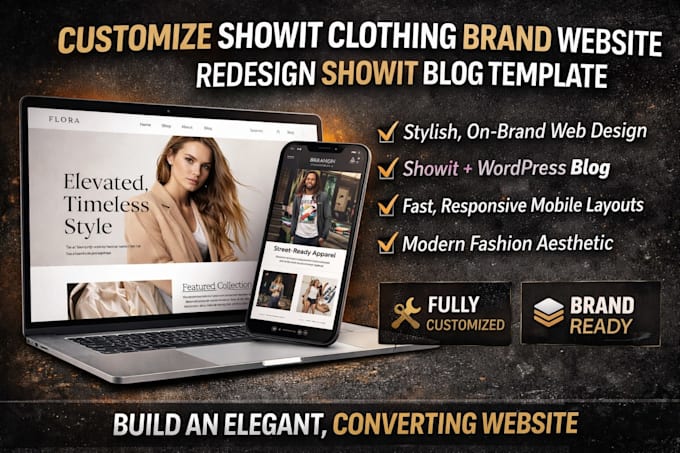 customize showit clothing brand website, redesign showit website template blog