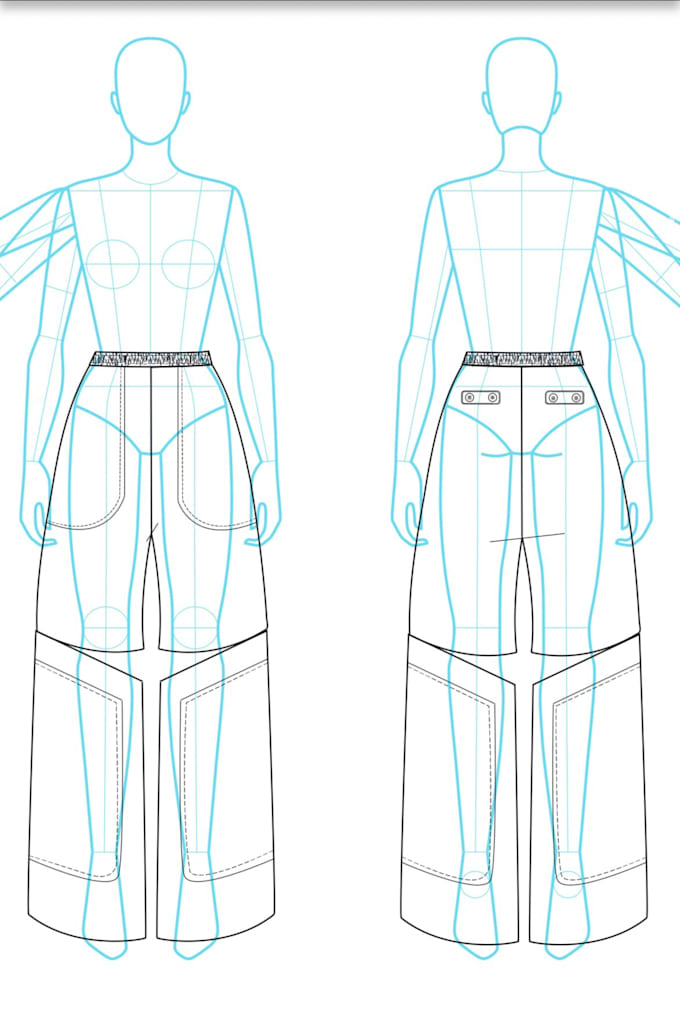create professional fashion technical flats and spec drawing