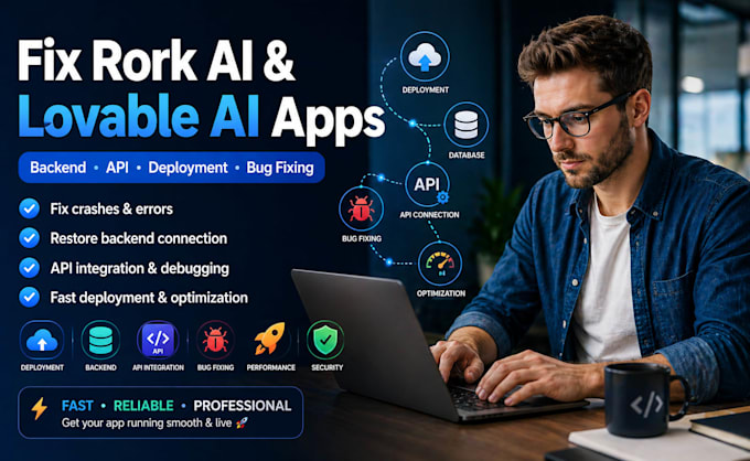 fix rork ai app, deployment, fix lovable ai web app connecting backend and api