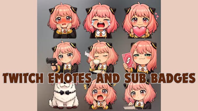Draw twitch emotes, chibi emotes, badges, animated emotes, vtuber for ...