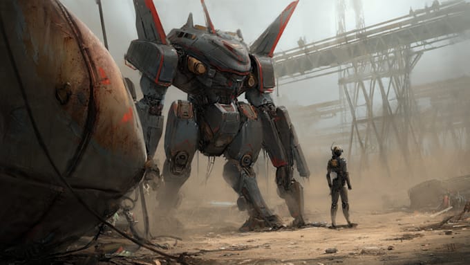 design sci fi mecha and robot concept art