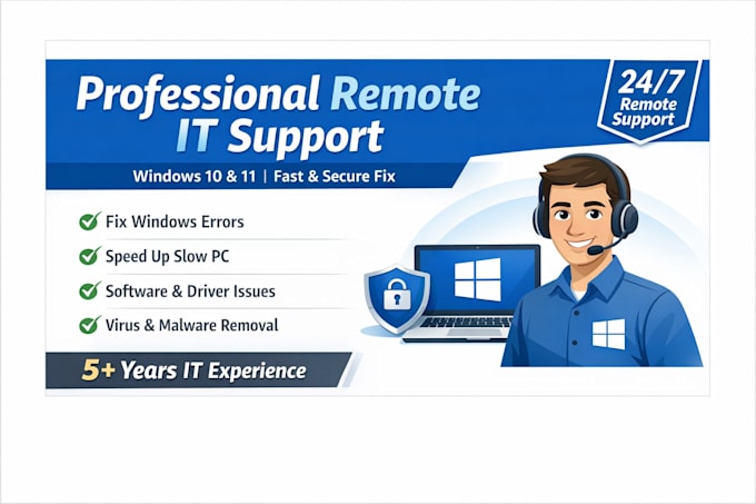 fix windows issues and provide professional remote IT support