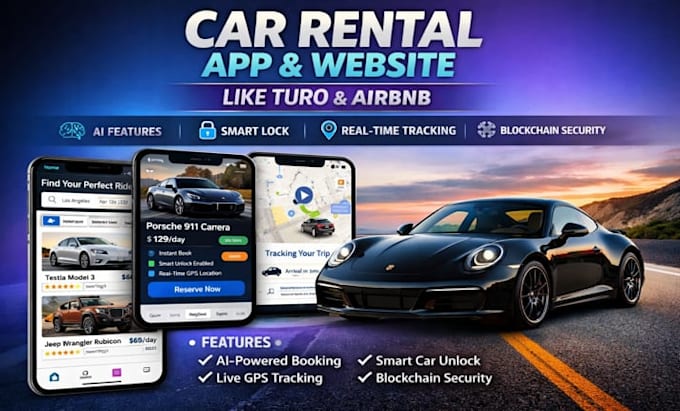 Build car rental app and website like turo with ai powered features