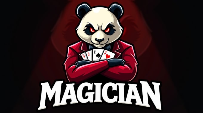 design creative magician panda logo with express delivery