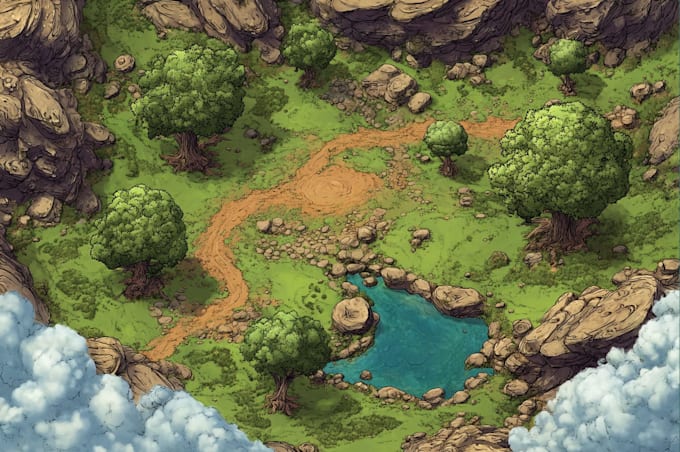 create fantasy game map design for you