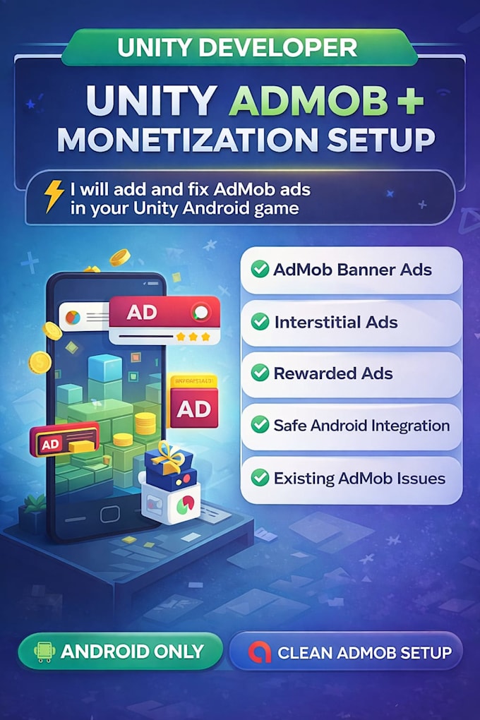 integrate admob ads and monetization in your unity game