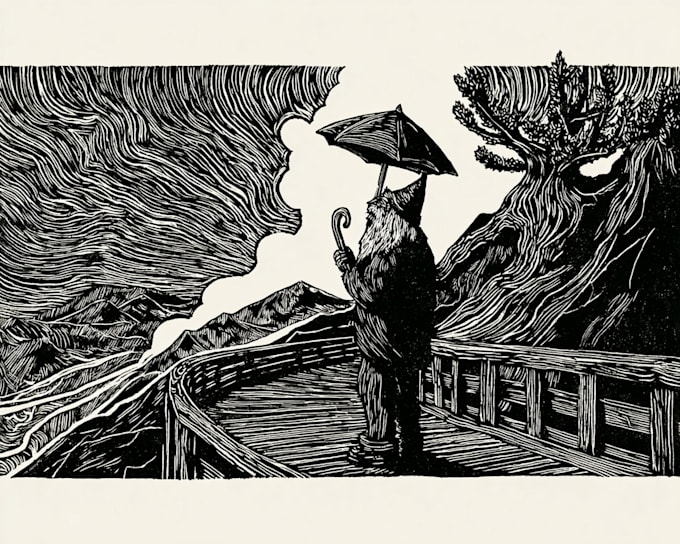 create awesome linocut illustration art