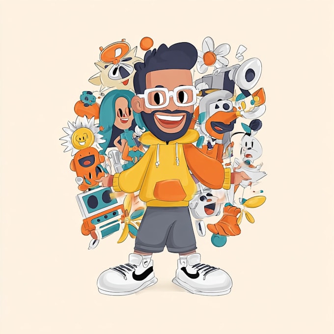 Design custom digital cartoon vector character illustration by ...