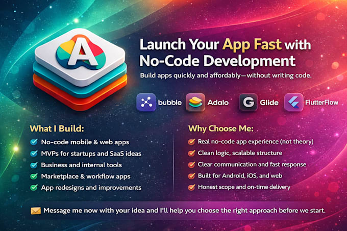 Build your no code app or mvp using bubble, adalo, or glide by Darren ...