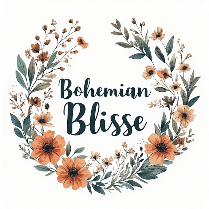 design a unique botanical boho logo