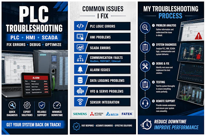 troubleshoot plc hmi scada and industrial automation systems