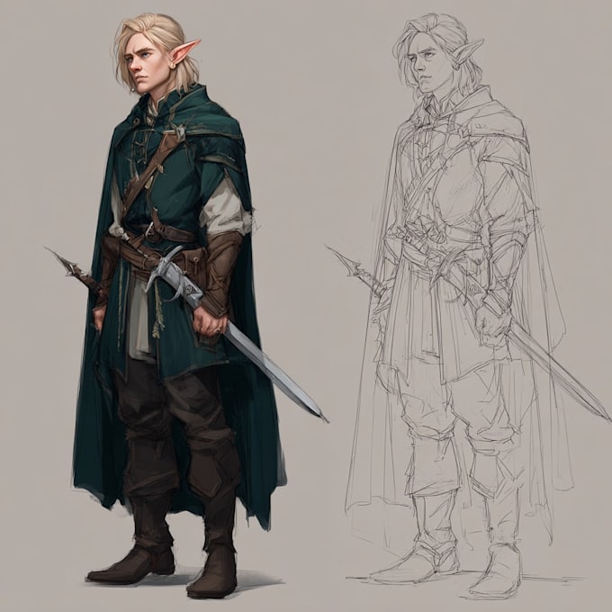 Draw dnd character art, fantasy, illustration for concept art by ...
