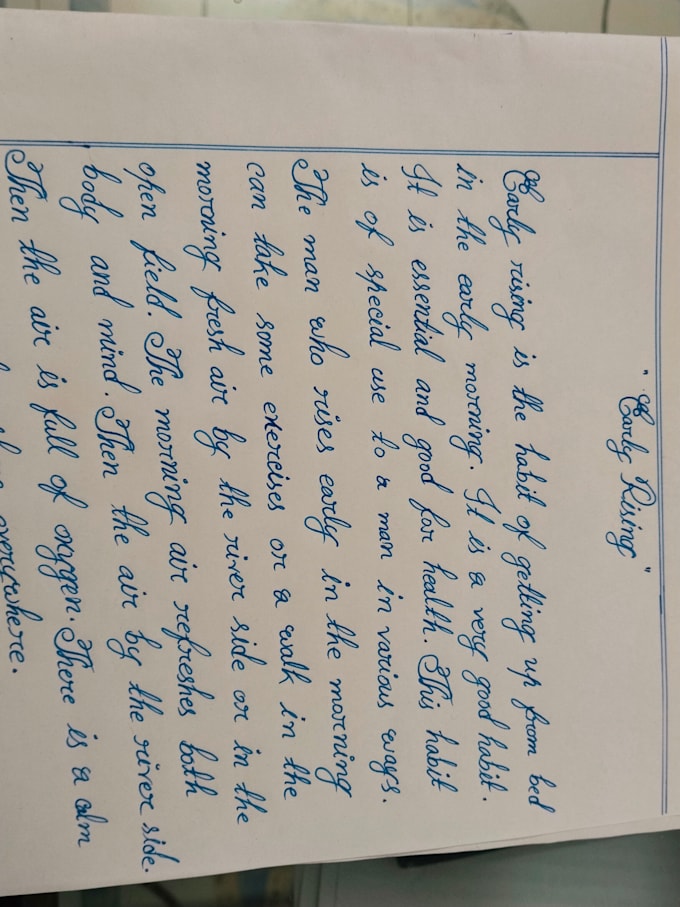 write english cursive handwriting notes and calligraphy