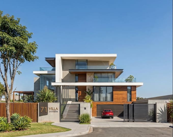 restyle modern external building, uk apartment cgi render, detached home, 3dsmax