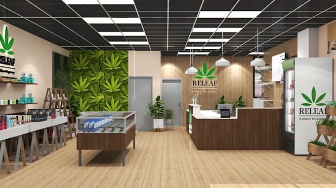 Redesign 3d cannabis building, dispensary interior, cannabis shop,cgi ...