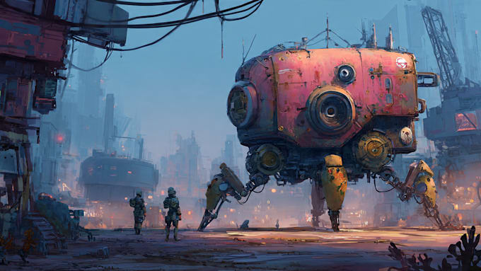 design sci fi mecha and robot concept art