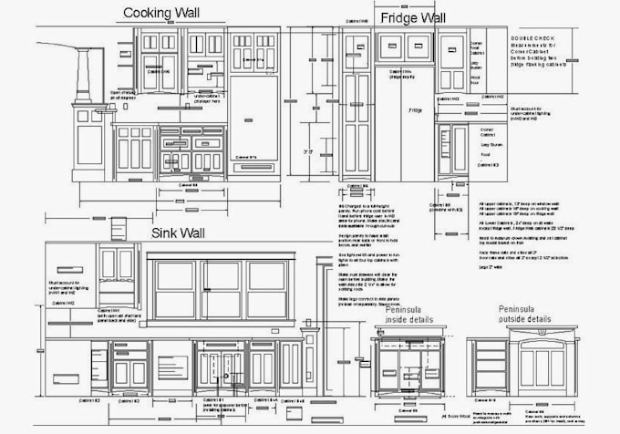 create millworks, shop drawings, kitchen cabinets, wardrobe and pantry