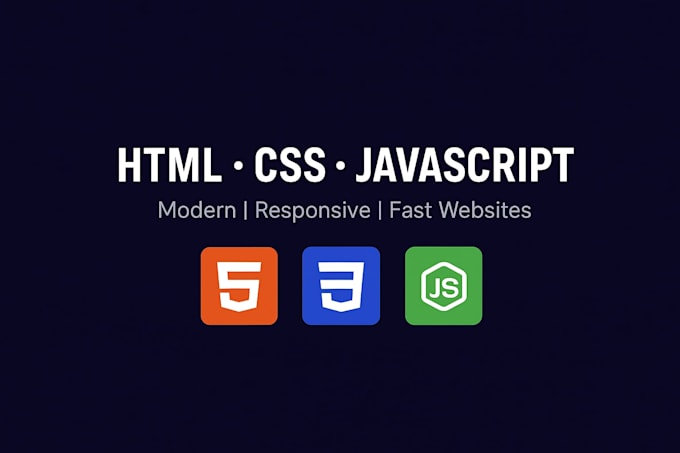 create a modern responsive website with HTML, CSS and javascript