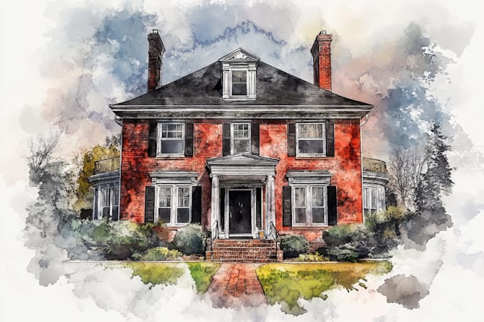 watercolor a house portrait
