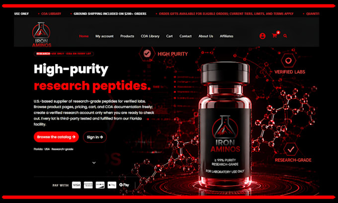 build a woocommerce website for peptide, supplement, kratom, cbd and sarms