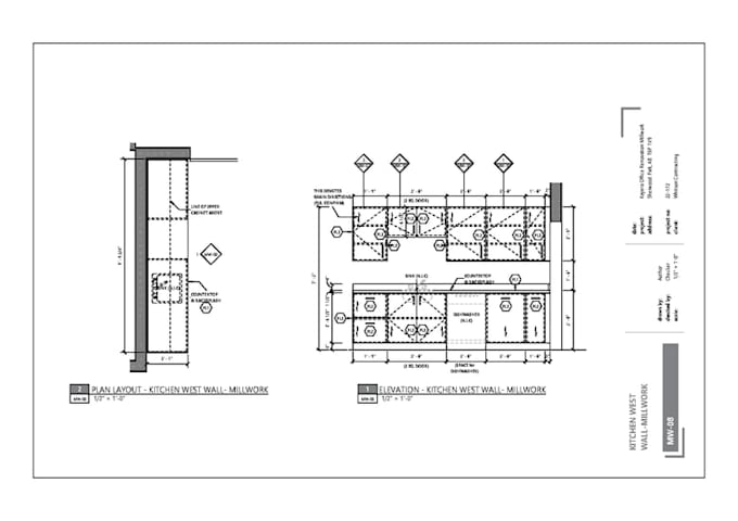 draft cabinetry, joinery, and millwork shop drawings