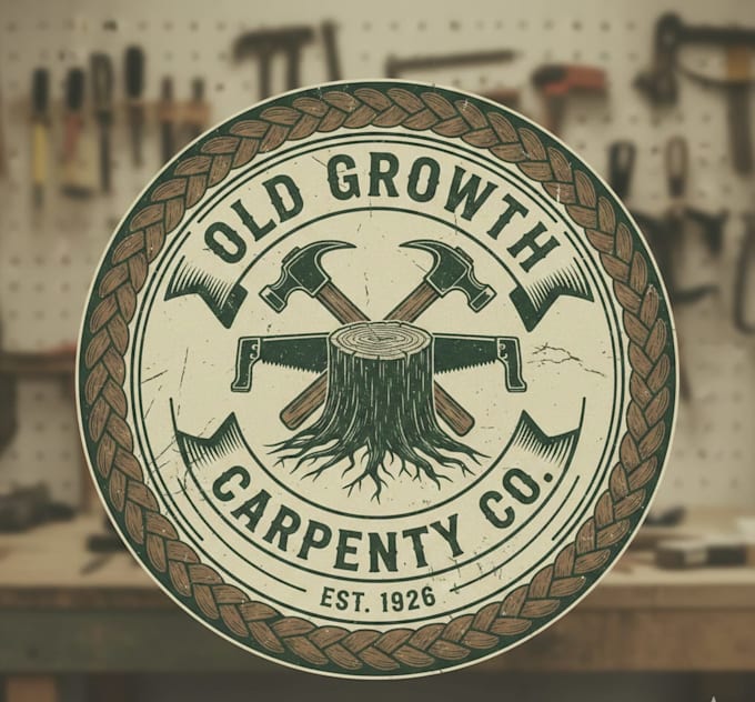 design a unique vintage carpentry logo