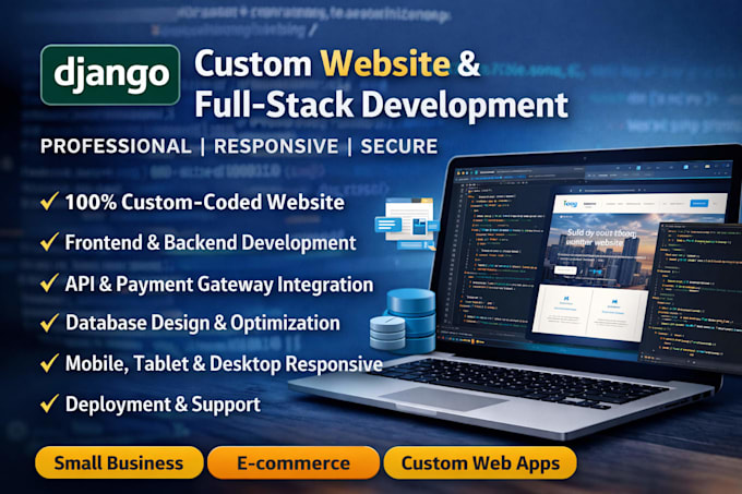 do fullstack web development and custom django web applications