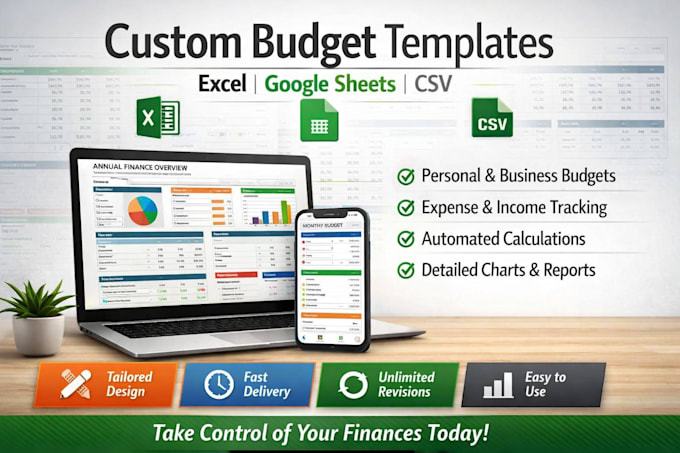 create custom excel budget template spreadsheet annual finance google sheets csv