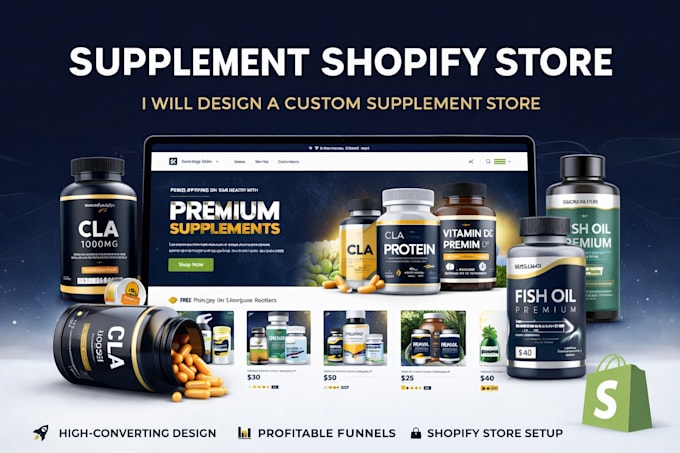 build a private label supplement shopify store and nutrition website