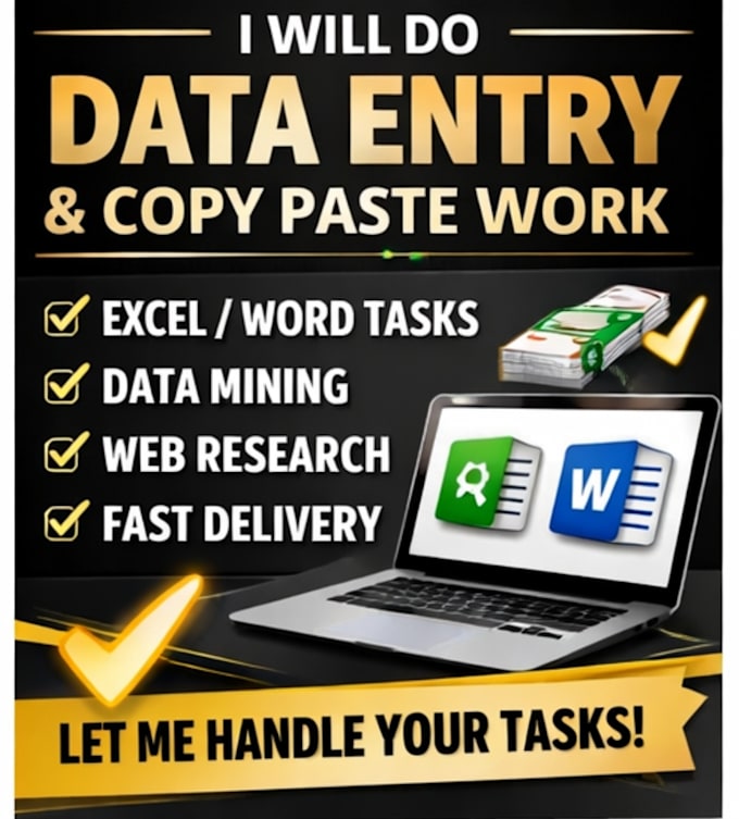 be your reliable data entry expert web research etc