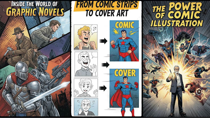 Do comic book illustration graphics novel comic strip artist comic ...