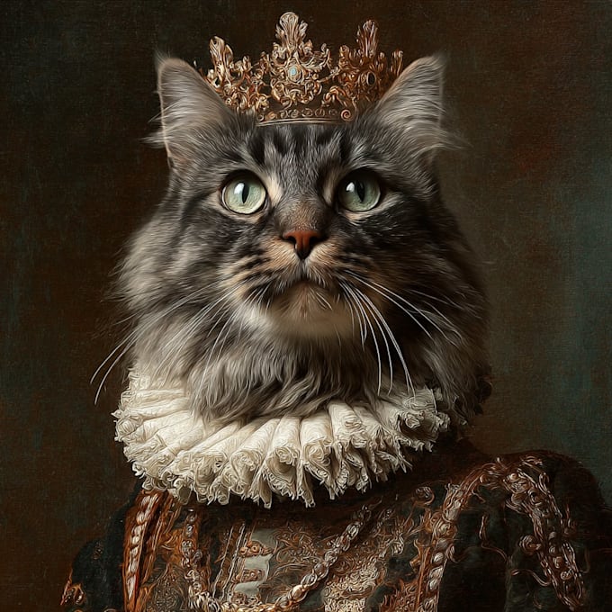 create custom premium royal pet portrait