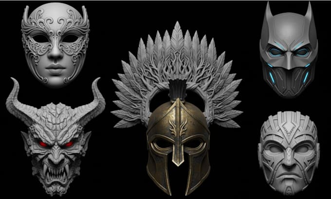 design printable 3d mask cosplay mask 3d helmet mask model stl for 3d printing