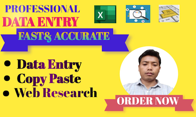 data entry, copy paste, typing and web research